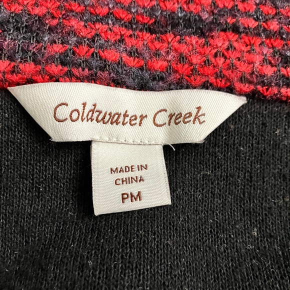 Coldwater Creek Sweater/Jacket/Cardigan, Sz. MP, Multi-Media, Red/Black - Picture 6 of 11